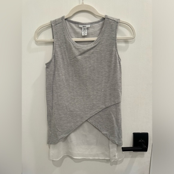 Bar III Tops - Bar III Grey Tank with White Detail